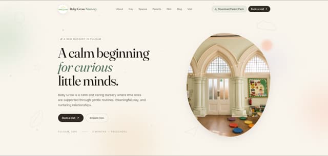 Baby Grow Nursery website